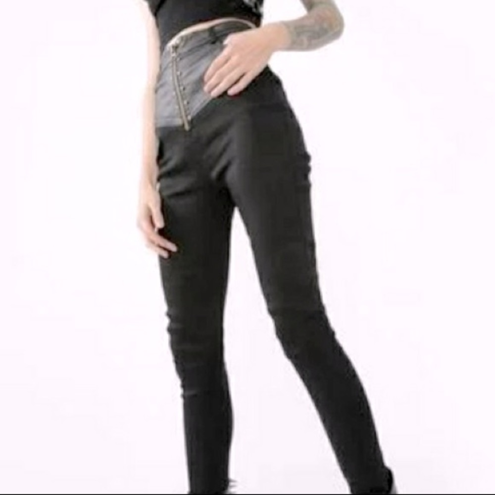VEGAN HALF JEAN WORN ONCE MISSING ONE STUD